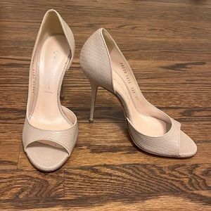 Casadei Snakeskin Style Heels with Peek-a-boo toe